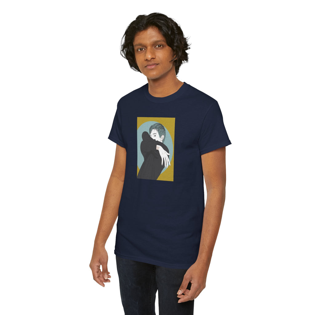Graphic Tee — Embrace Illustration Shirt (Minimalist Hug Art)