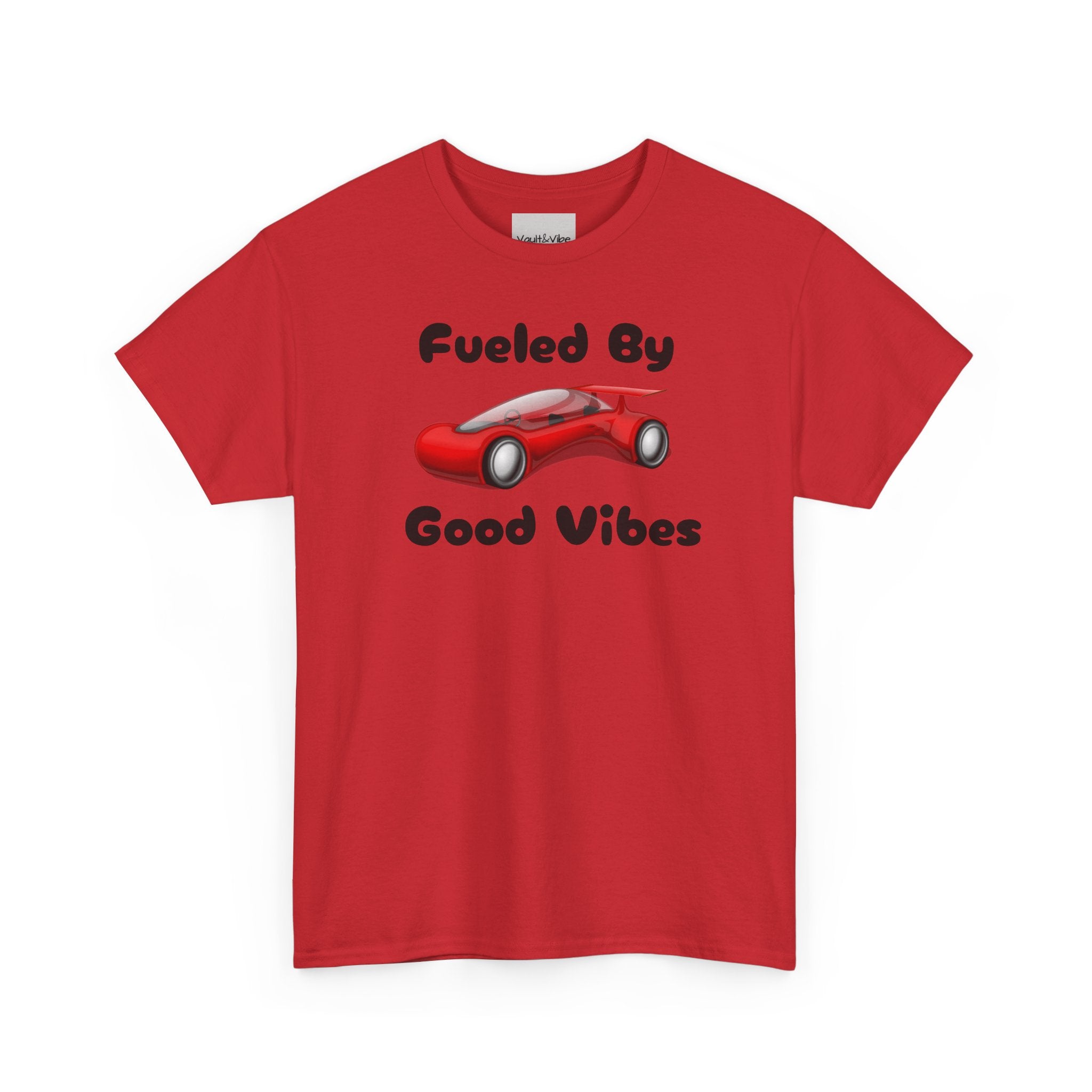 Fueled By Good Vibes T-Shirt — Cute Red Car Graphic Tee