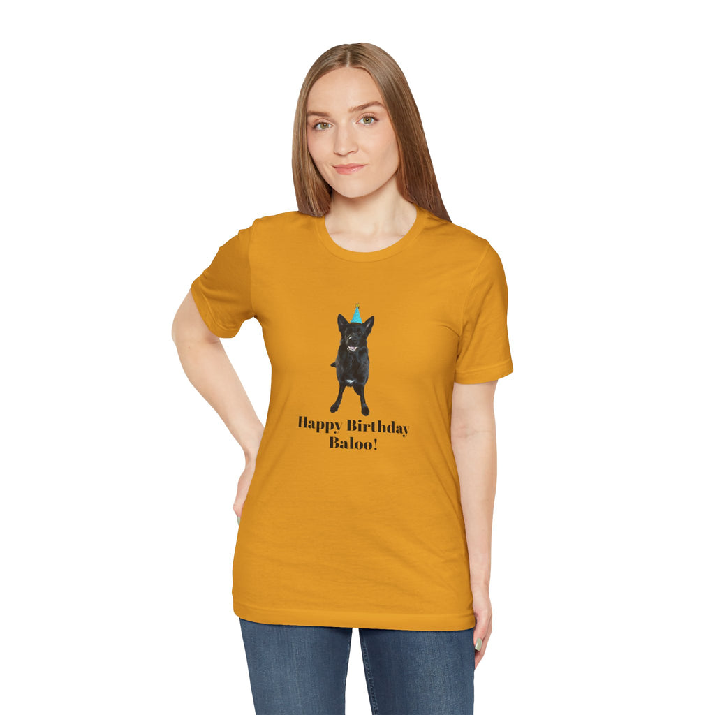 Birthday Dog Tee — "Happy Birthday Baloo!"