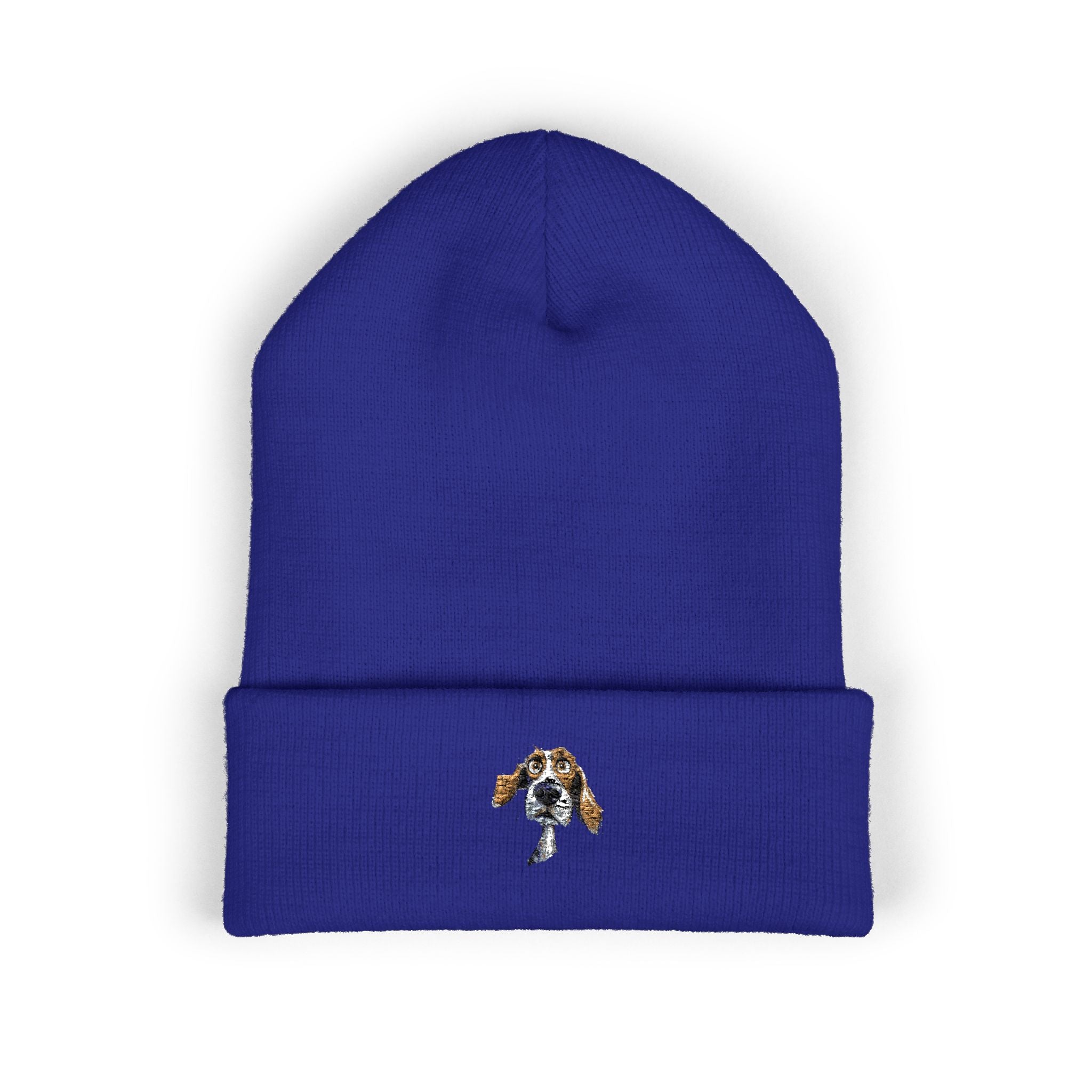 Embroidered King Charles Cavalier Beanie — Cute Dog Cuffed Knit Hat