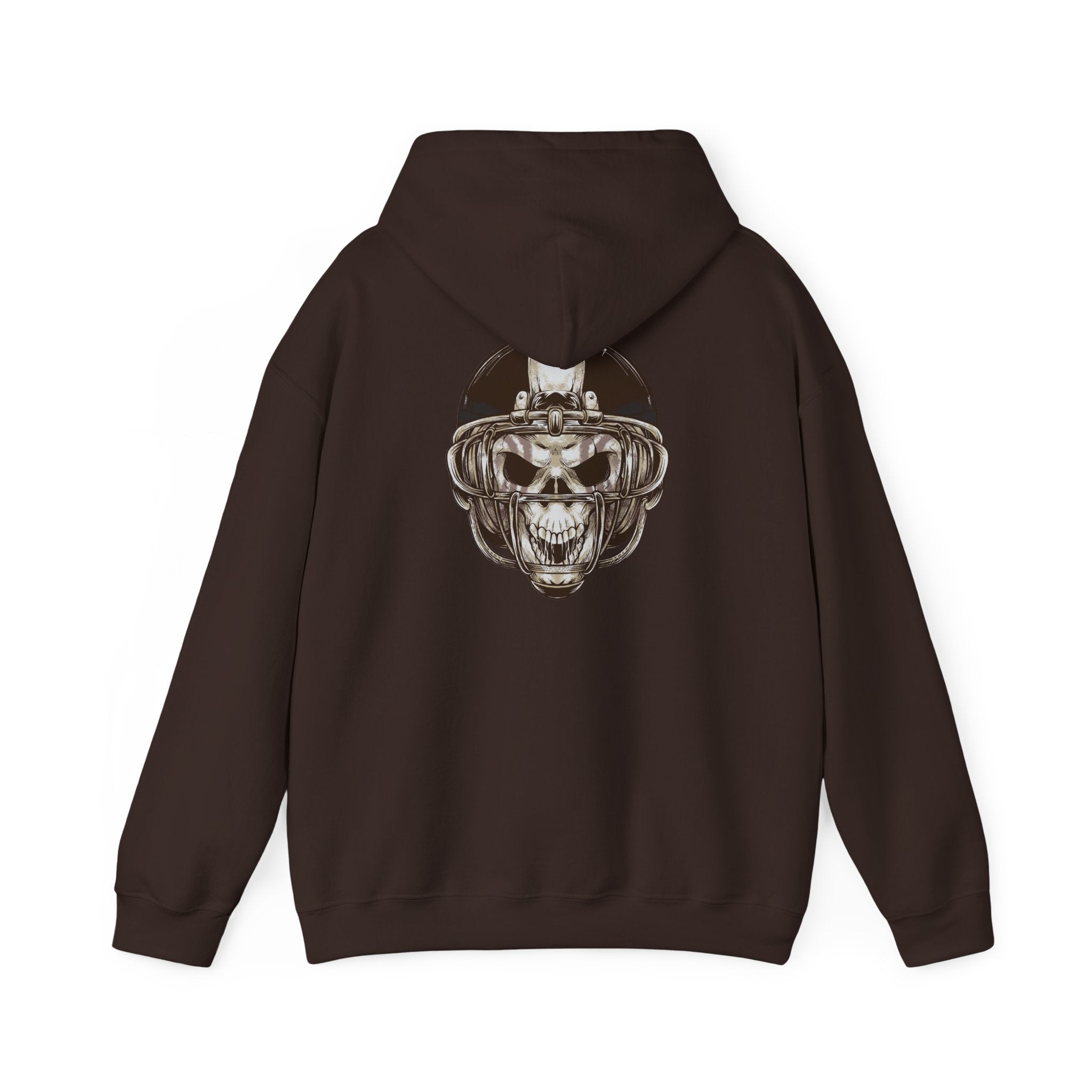 Skull Helmet Hoodie — Gothic Football Skull Graphic Pullover