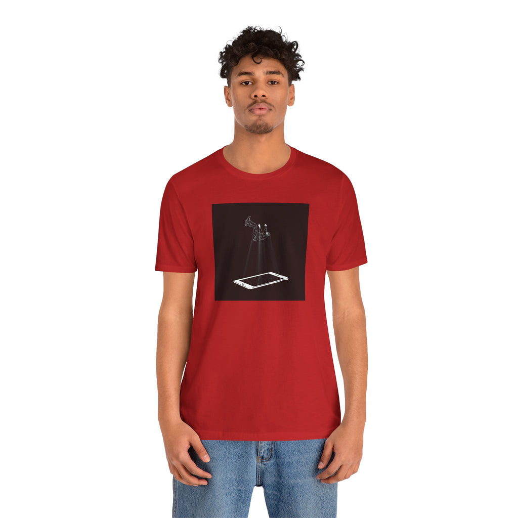 T-Shirt — Minimalist Phone Abduction Illustration Tee