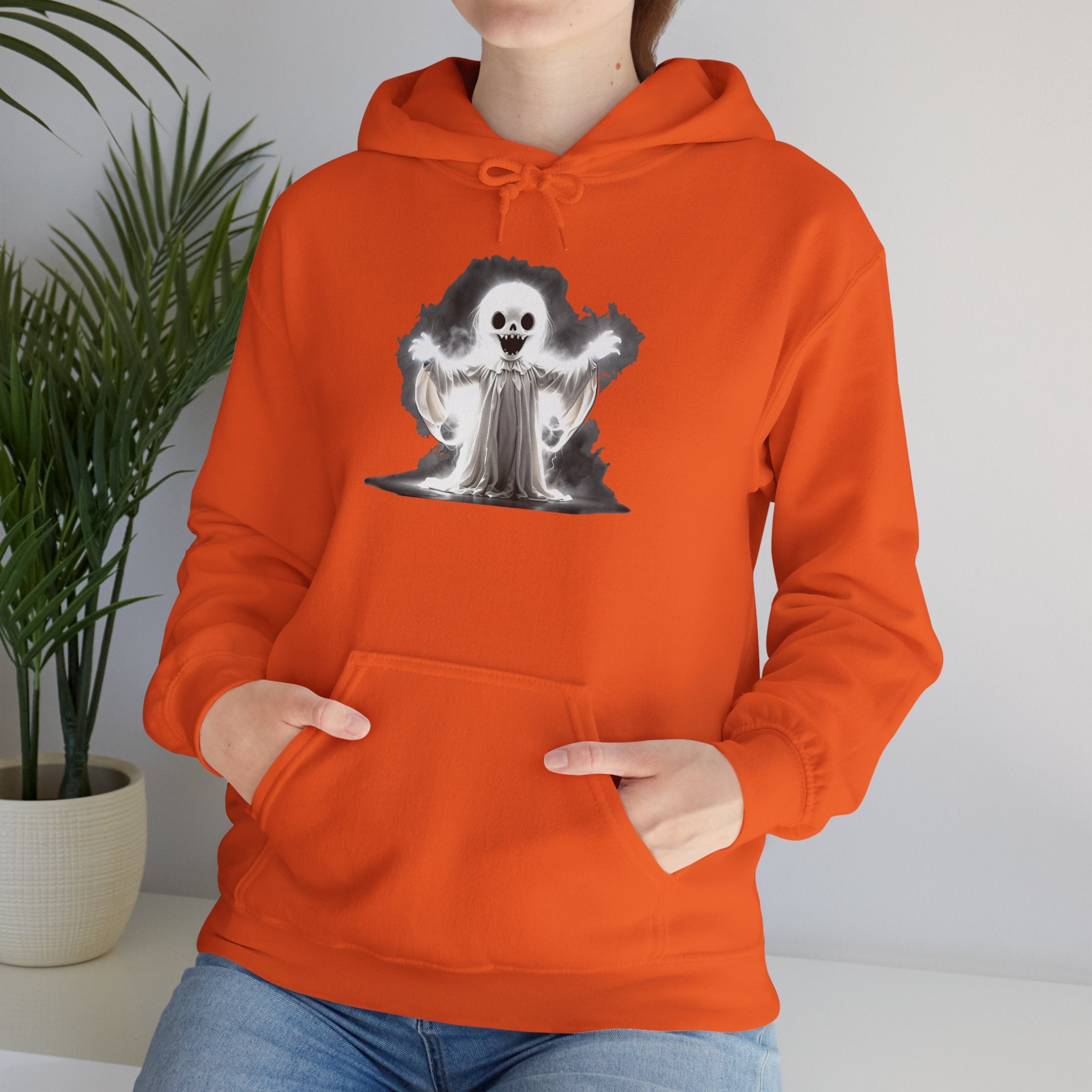 Ghostly Reaper Hoodie – Spooky Skeleton Spirit Graphic Hooded Sweatshirt