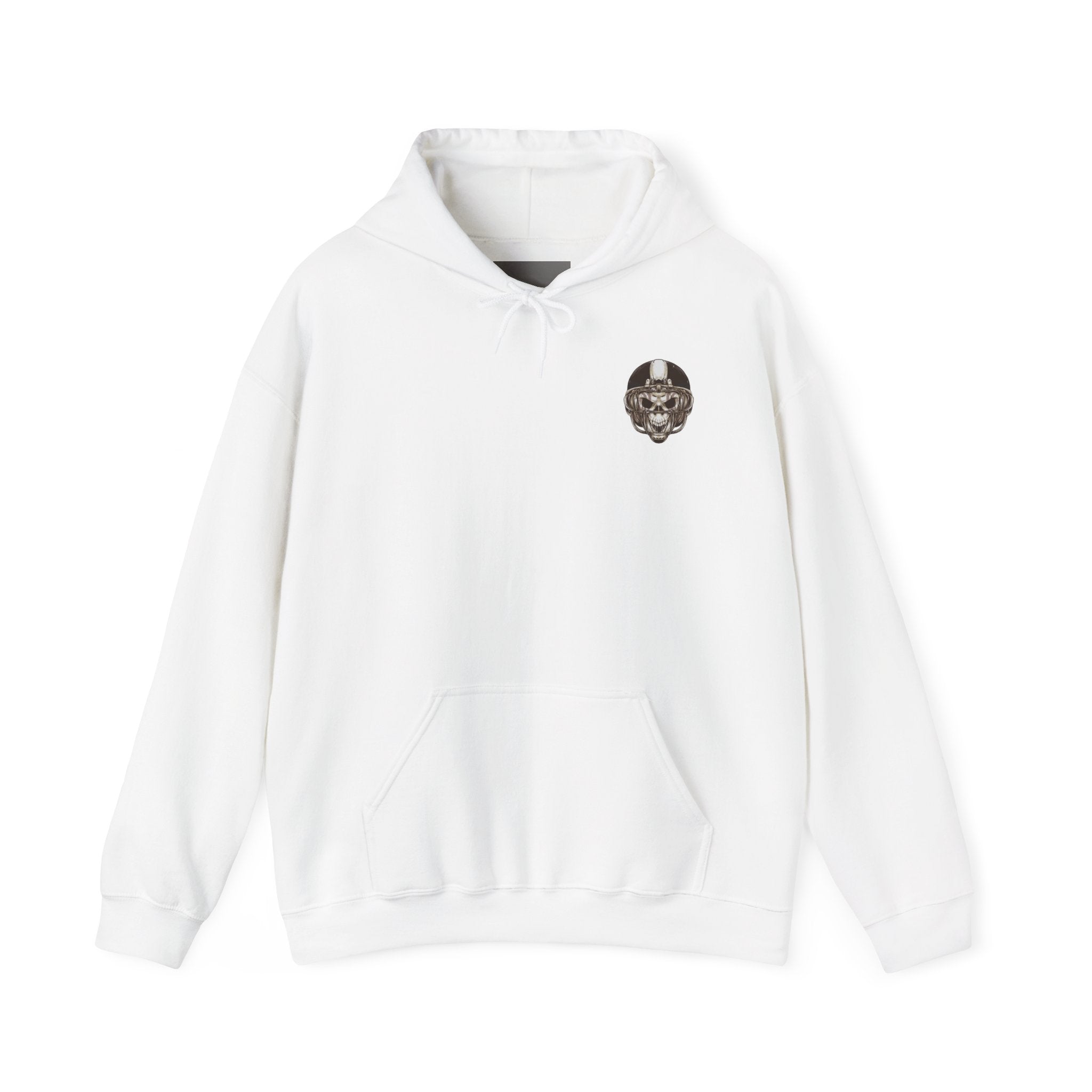 Skull Helmet Hoodie — Gothic Football Skull Graphic Pullover