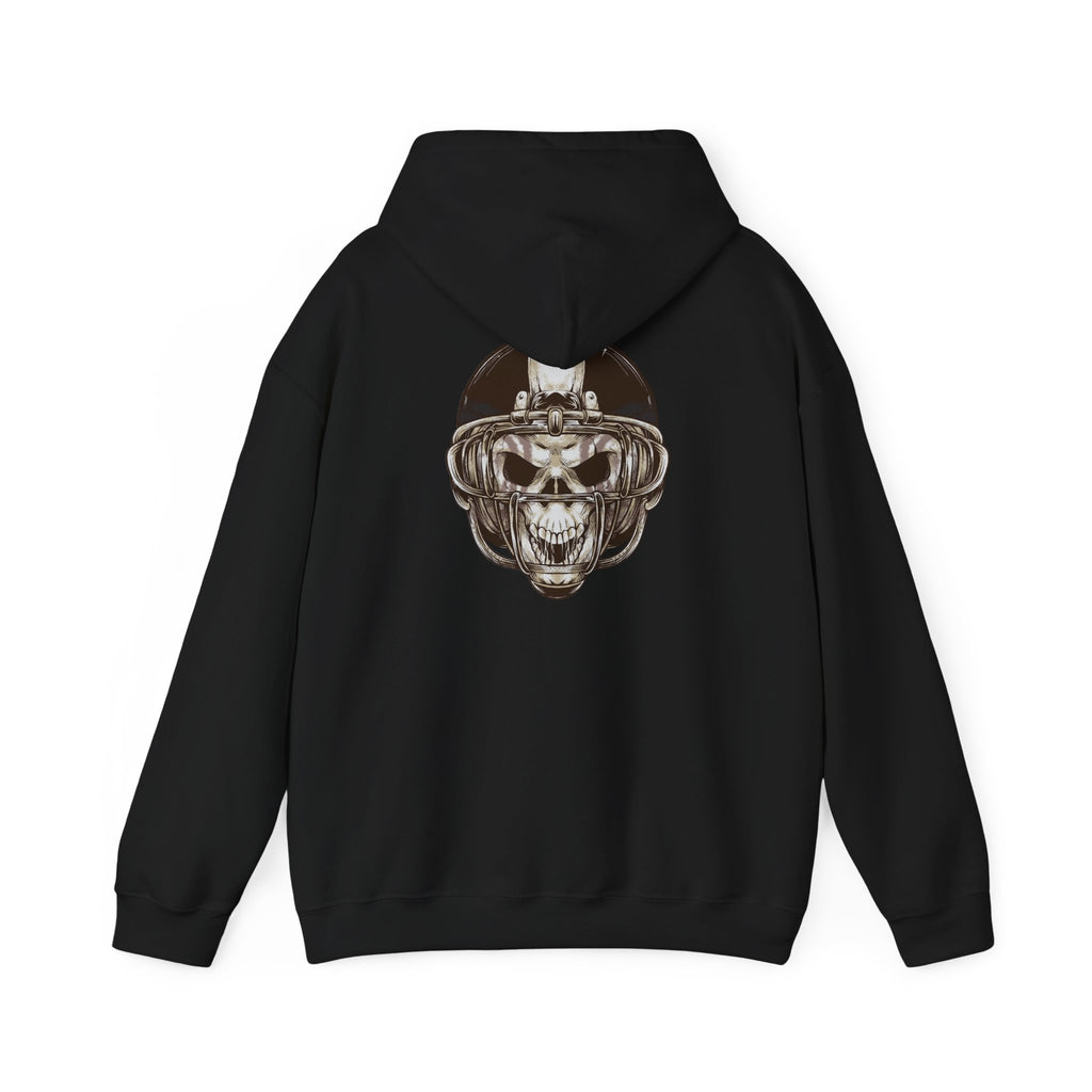 Skull Helmet Hoodie — Gothic Football Skull Graphic Pullover