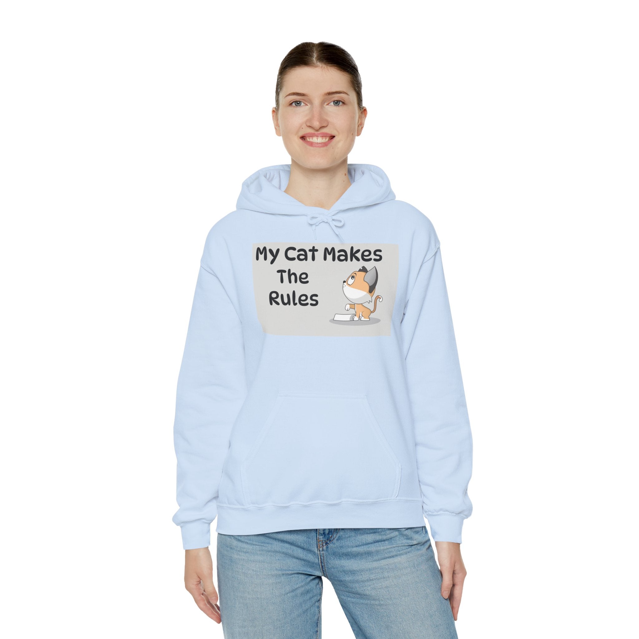 Cat Rules Hoodie — "My Cat Makes The Rules" Cute Cat Lover Pullover