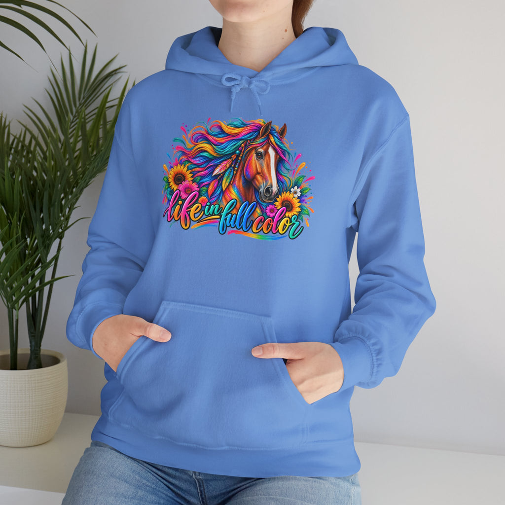 Colorful Horse Hoodie - "Wonderful Color" Rainbow Stallion Pullover