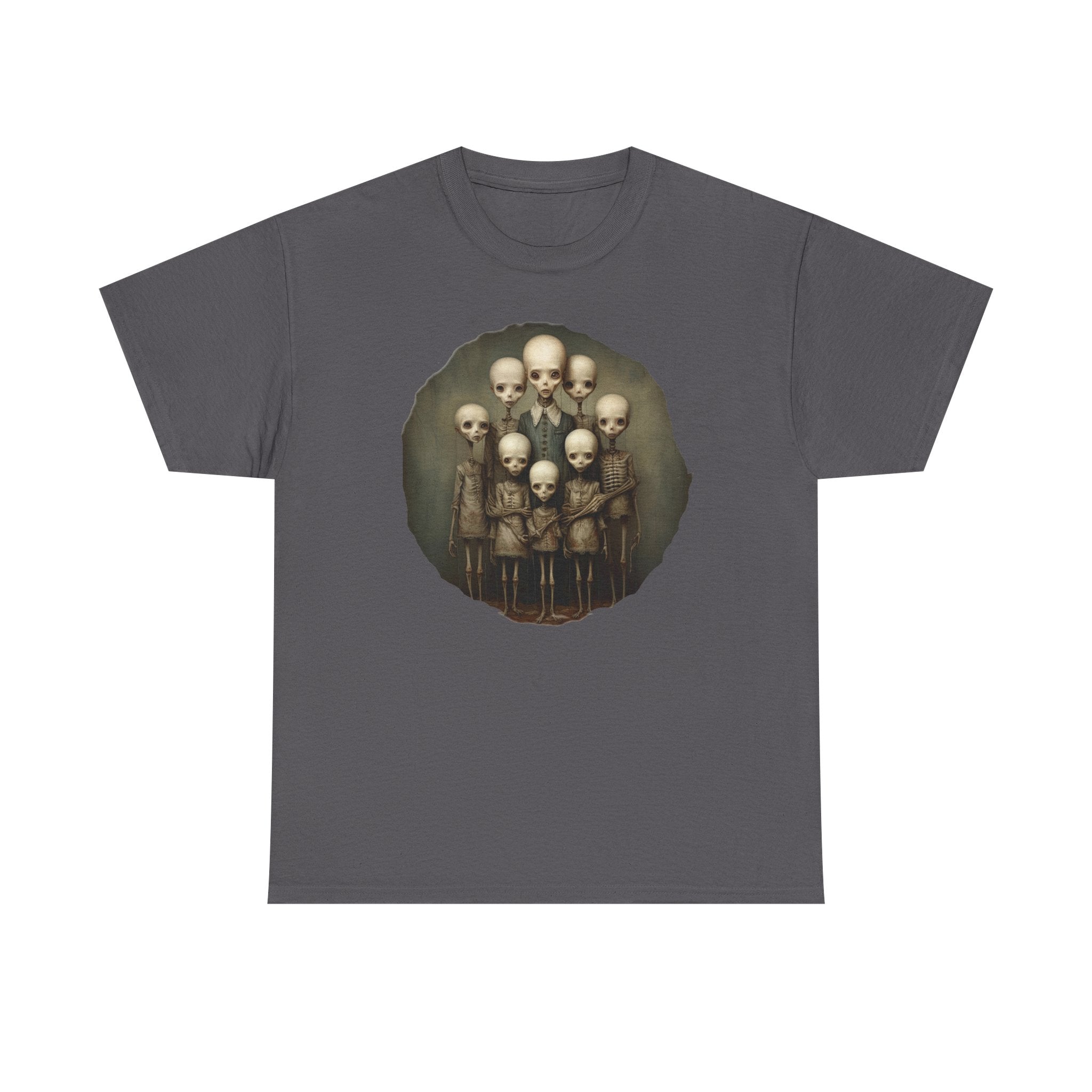 Skull Family Portrait Tee — Gothic Skeleton Crew Graphic T-Shirt