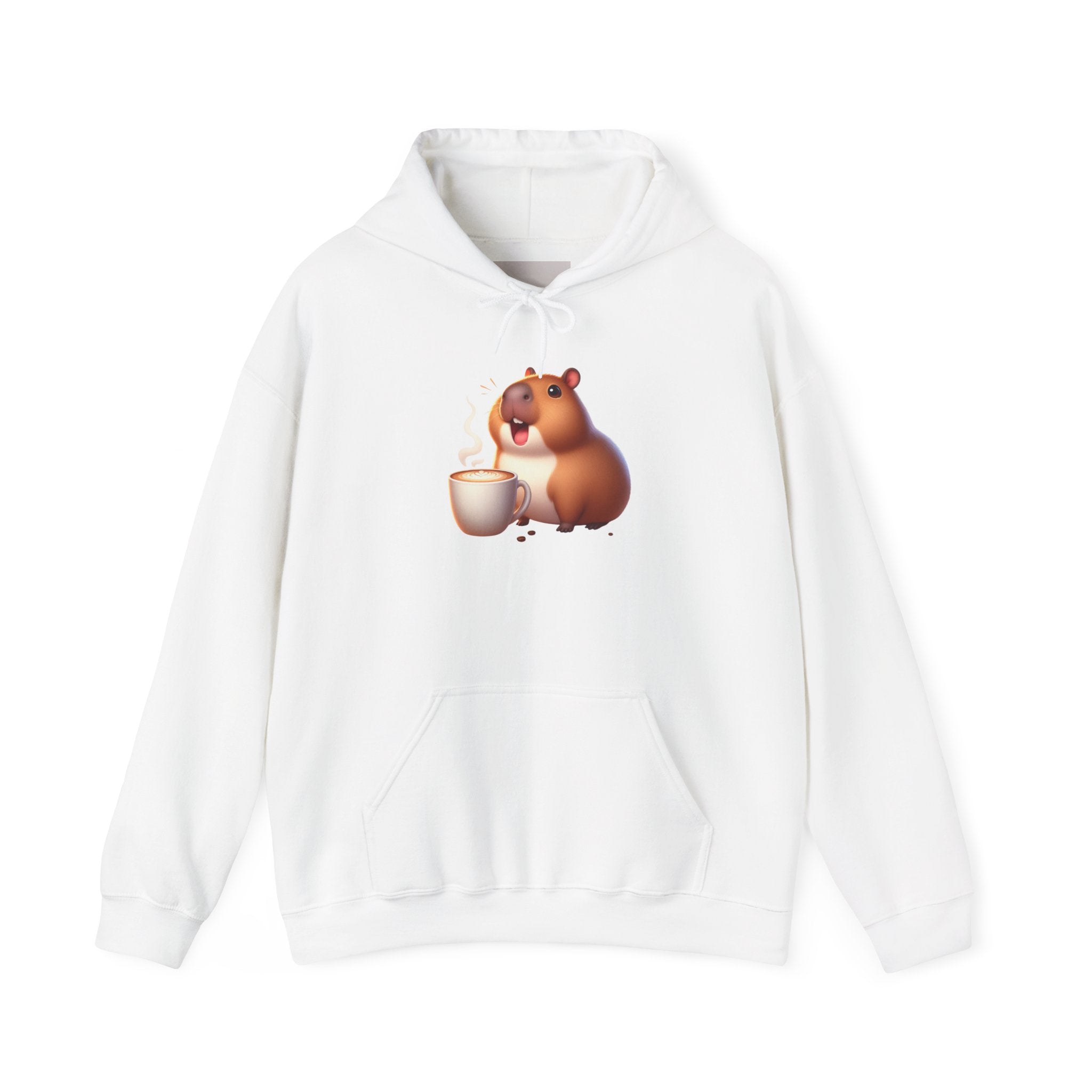 Cute Capybara Sipping Coffee Hoodie – Cozy Animal Coffee Lover Sweatshirt