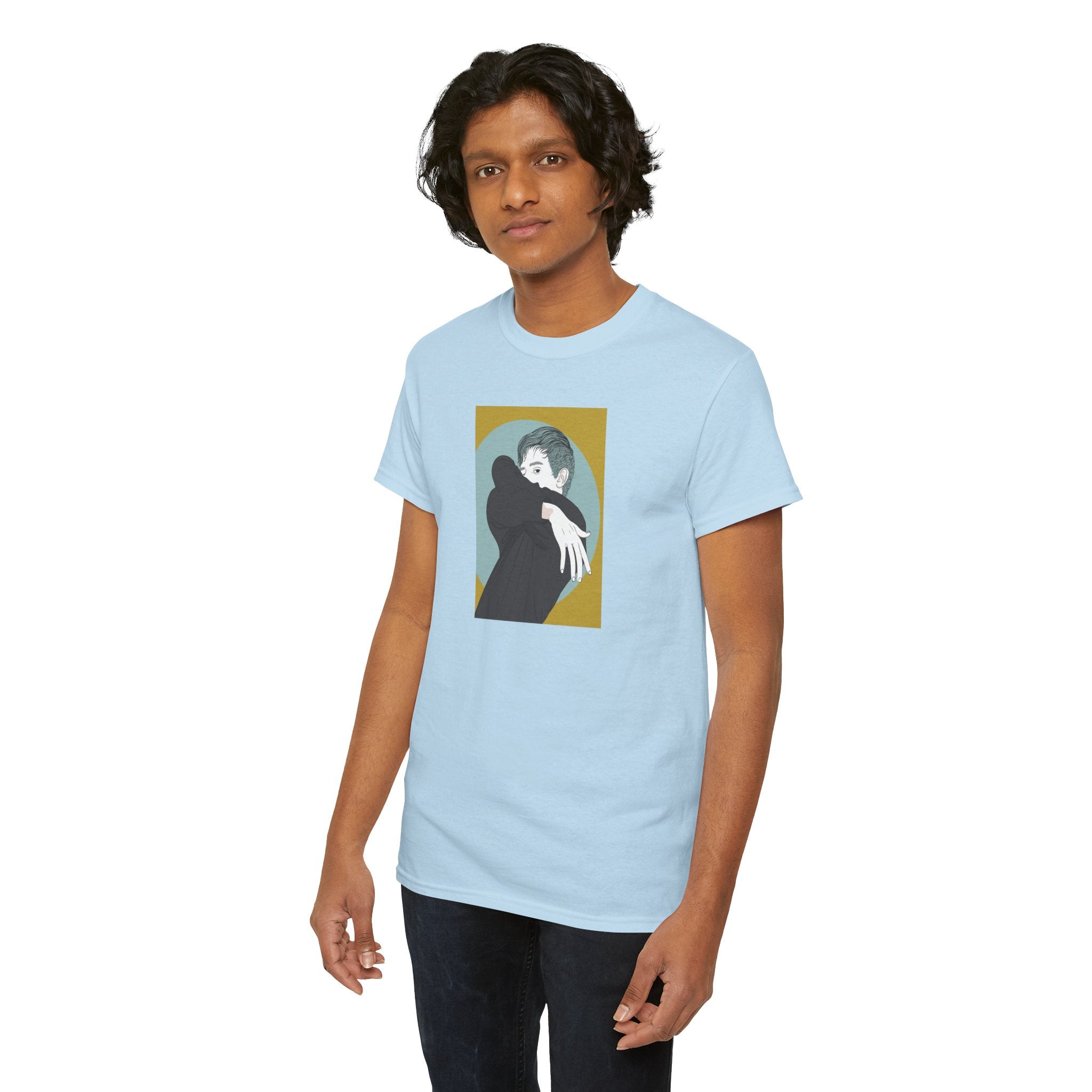 Graphic Tee — Embrace Illustration Shirt (Minimalist Hug Art)