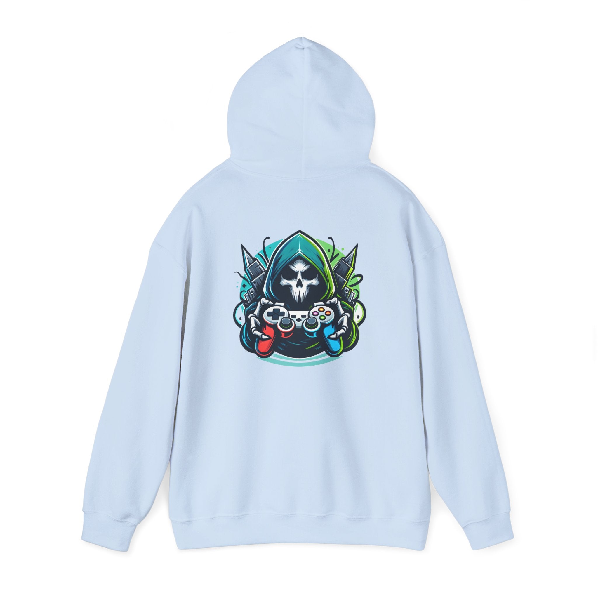 Gamer Grim Reaper Hoodie – Neon Controller Gaming Pullover