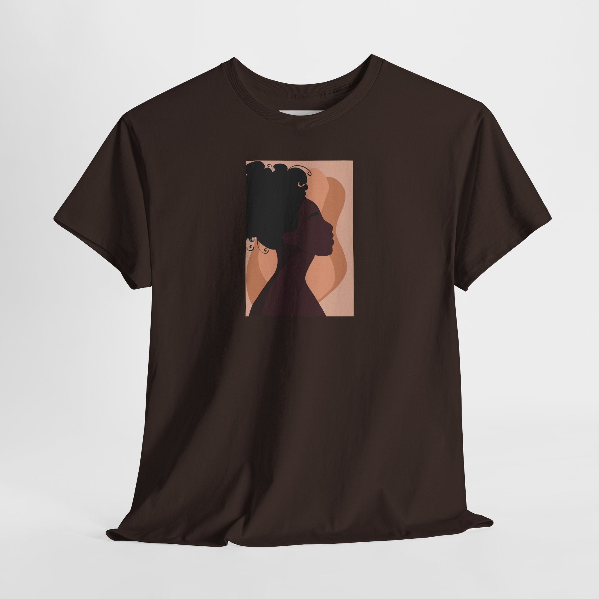Women’s Silhouette Tee - Minimalist Afro Portrait Graphic Shirt