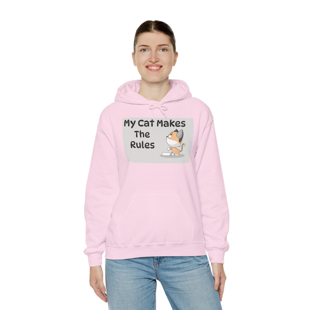 Cat Rules Hoodie — "My Cat Makes The Rules" Cute Cat Lover Pullover