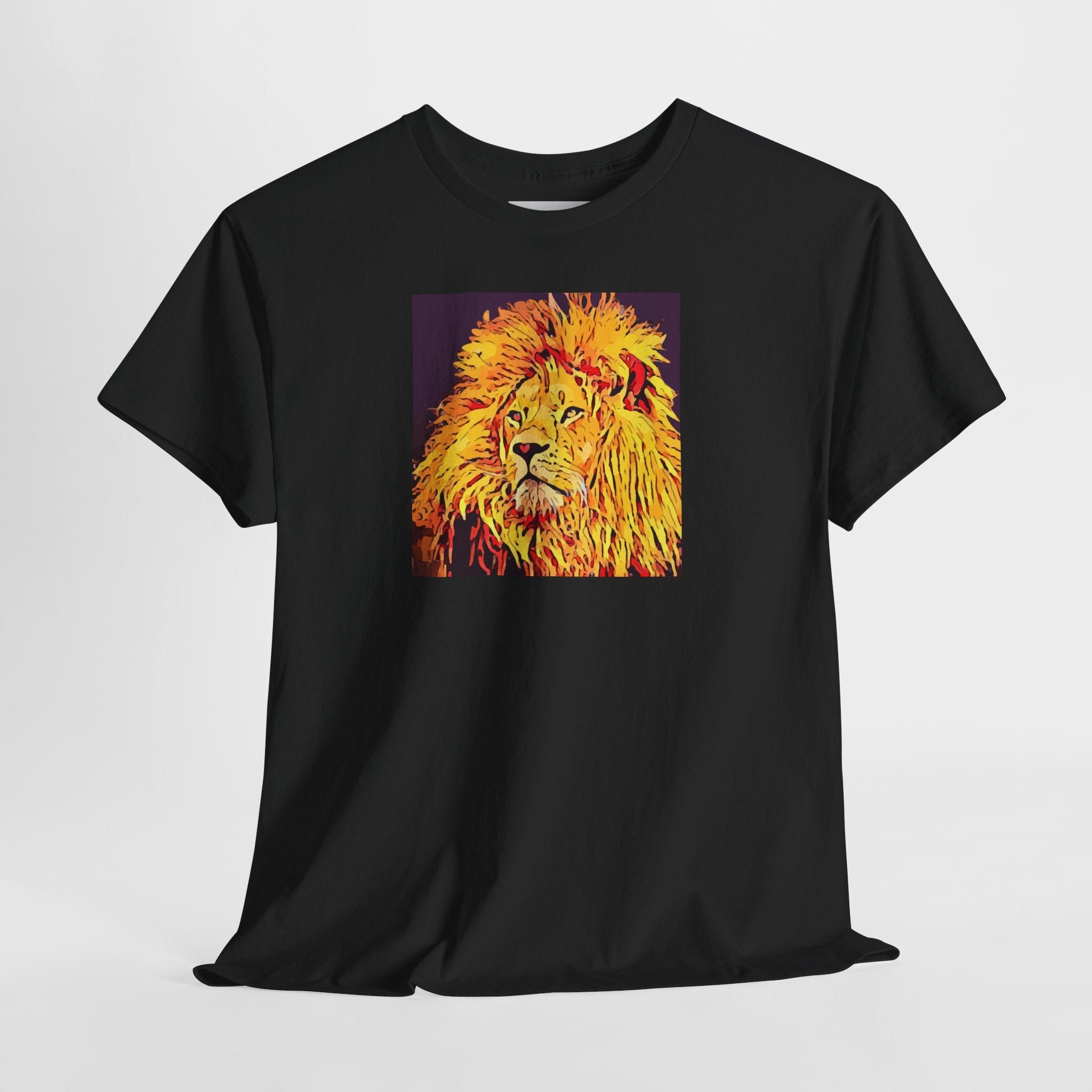 Lion Portrait T-Shirt — Vibrant Pop Art Lion Graphic Tee