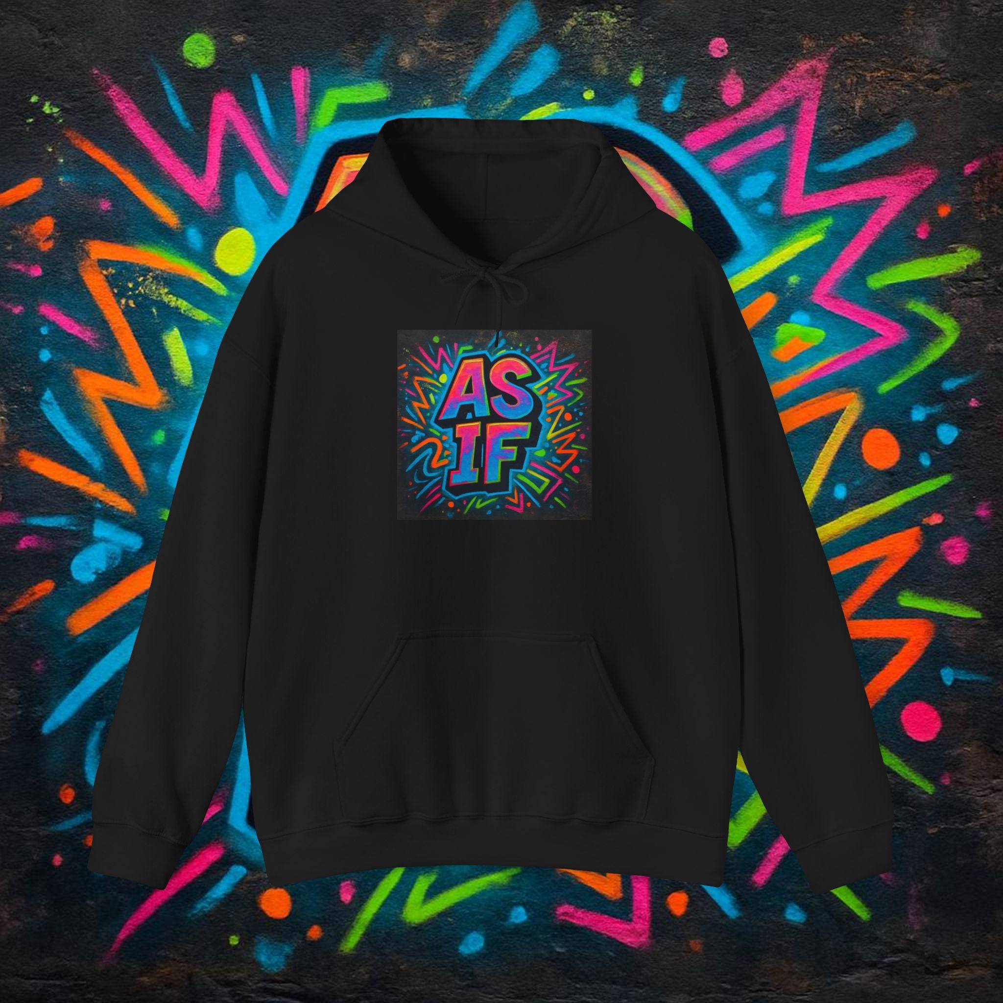 AS IF Graffiti Hoodie — Colorful Retro Streetwear Pullover