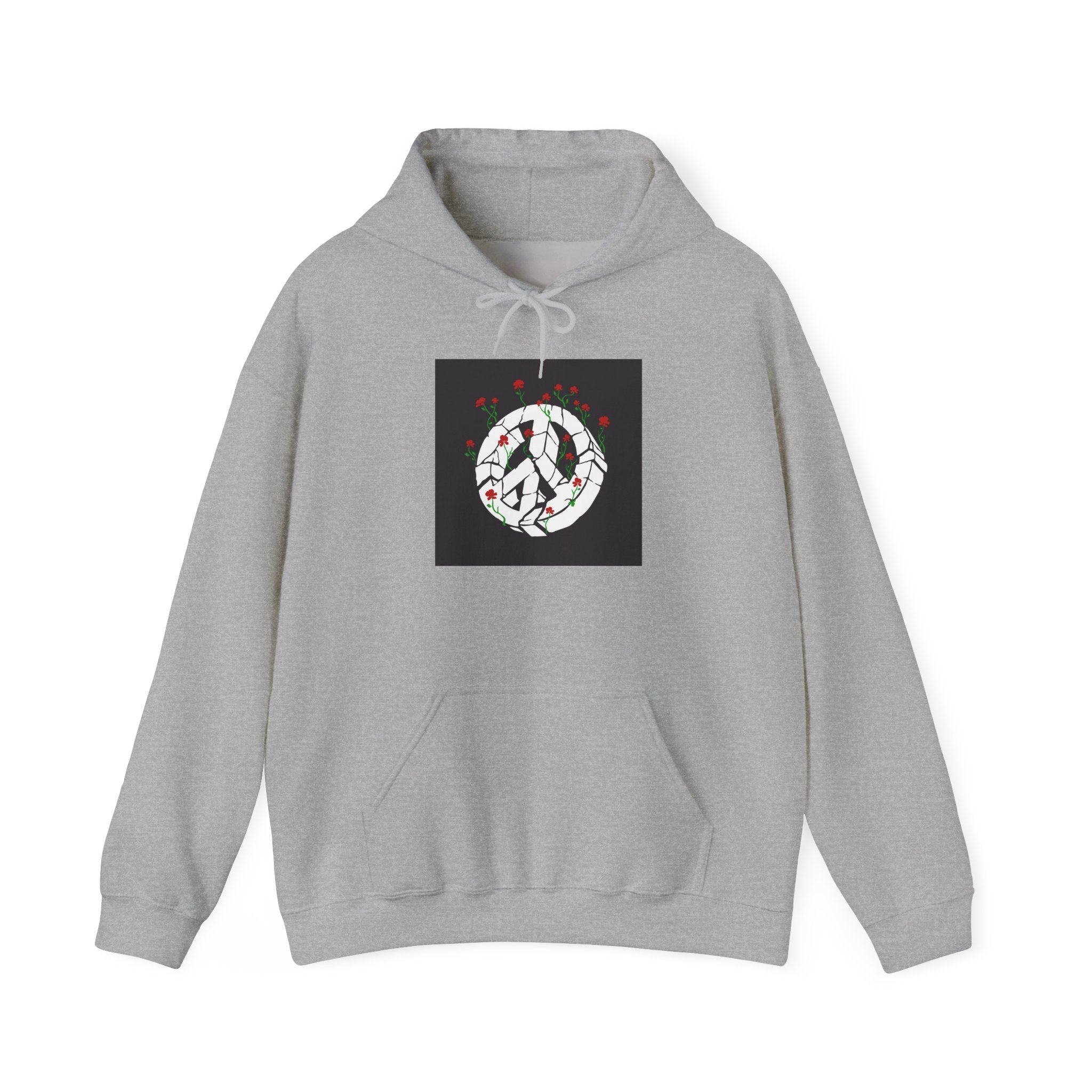 Peace Sign Hoodie with Rose Wreath - Floral Peace Symbol Pullover
