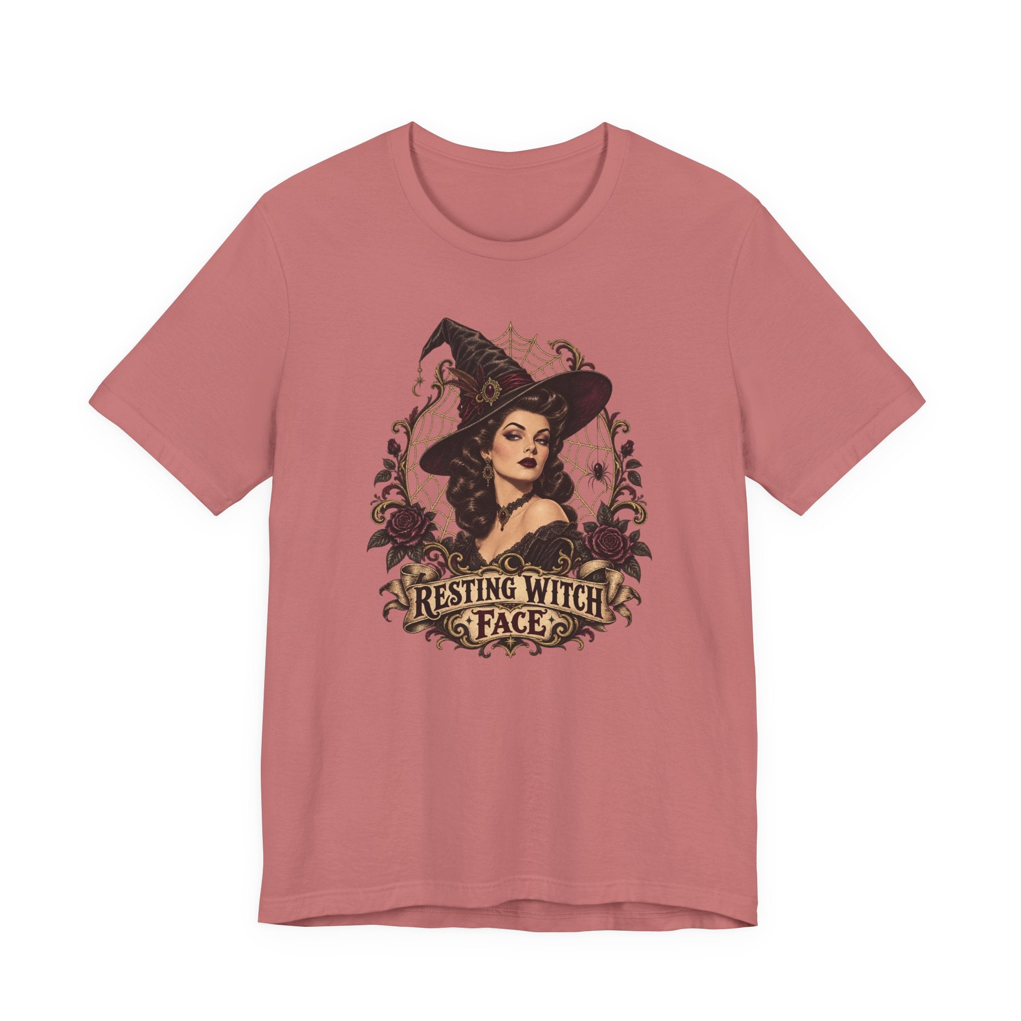 Resting Witch Face Tee — Vintage Gothic Witch Graphic T-Shirt
