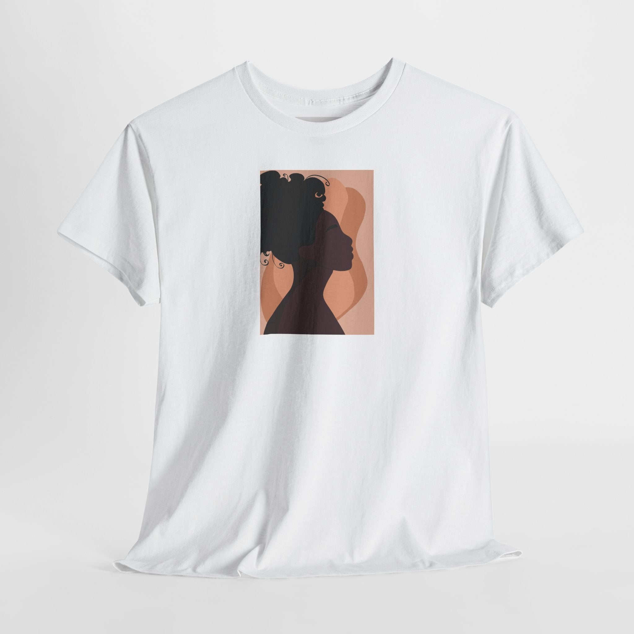 Women’s Silhouette Tee - Minimalist Afro Portrait Graphic Shirt