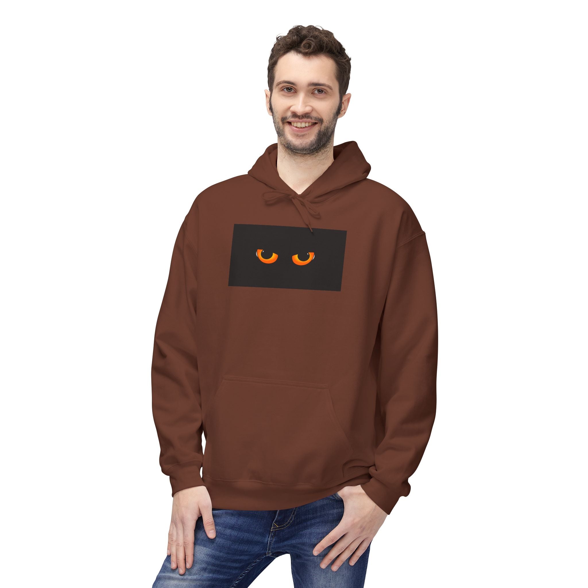 Hoodie - Peeking Cat Eyes Graphic Pullover