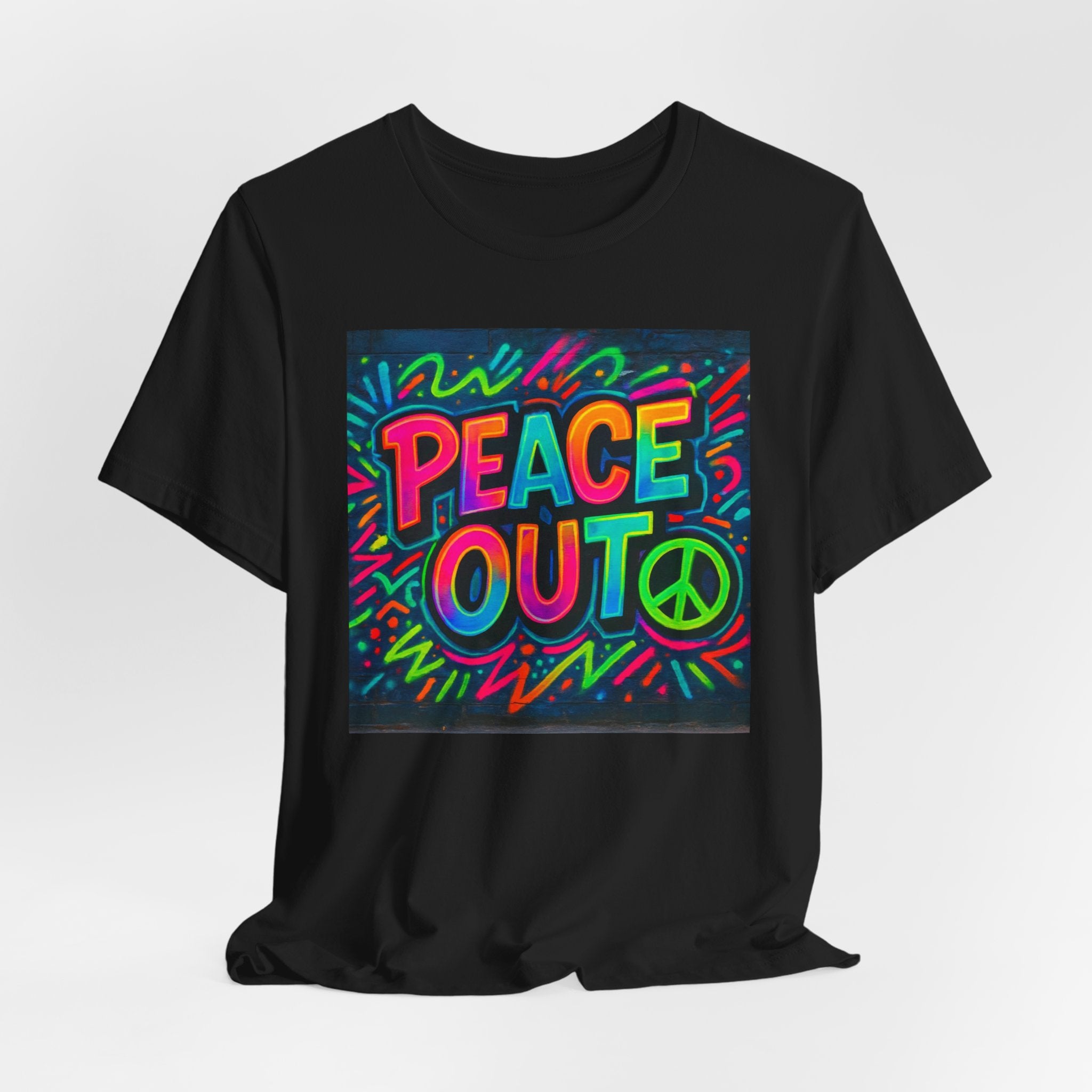 Peace Out Neon Graphic Tee