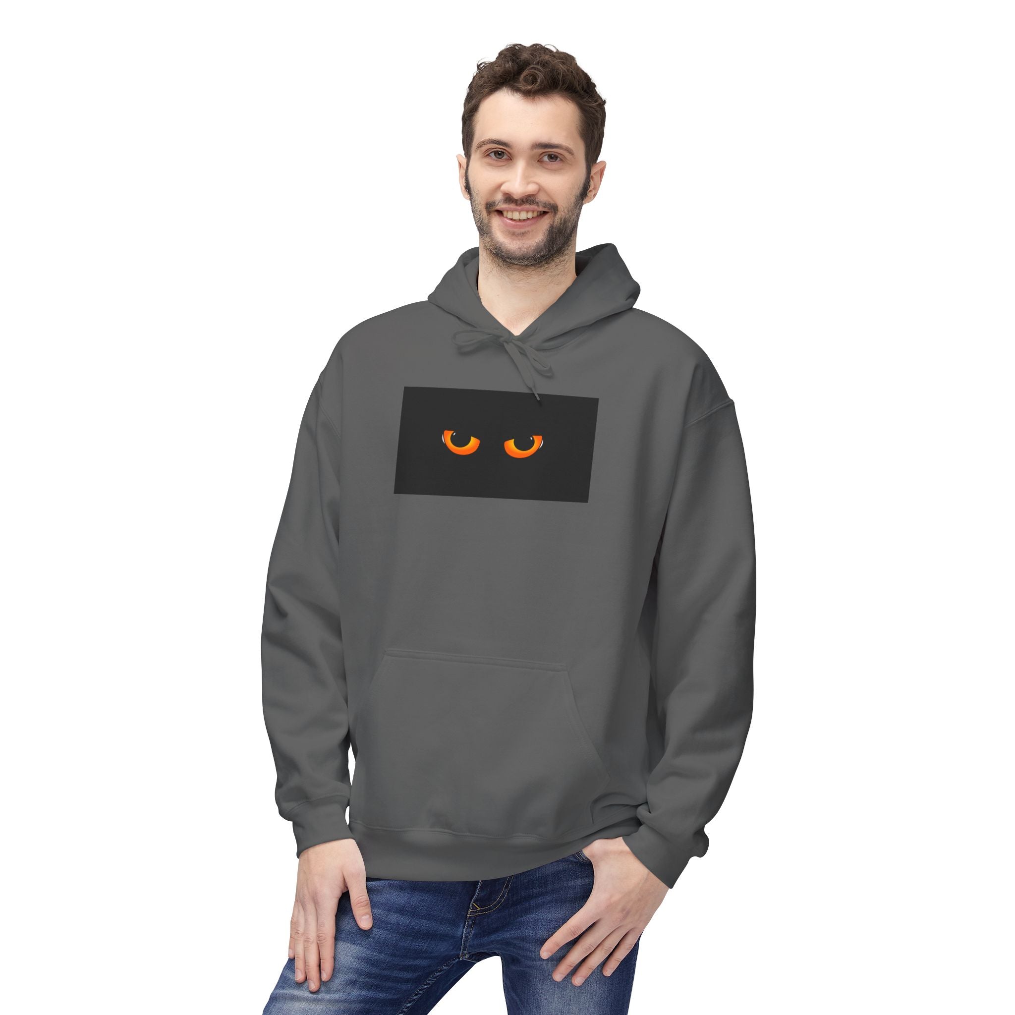 Hoodie - Peeking Cat Eyes Graphic Pullover