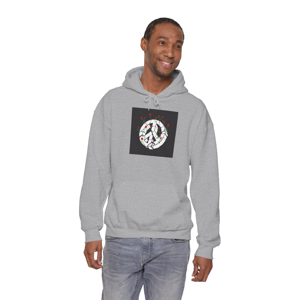 Peace Sign Hoodie with Rose Wreath - Floral Peace Symbol Pullover