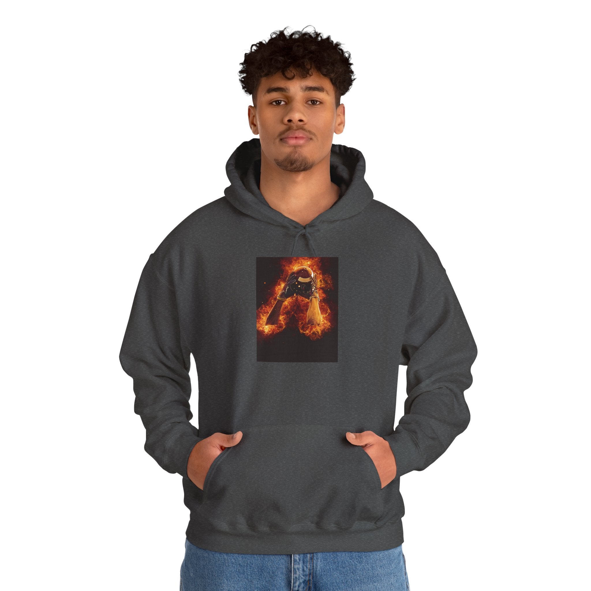 Flaming Football Hoodie — Fiery Football Pullover