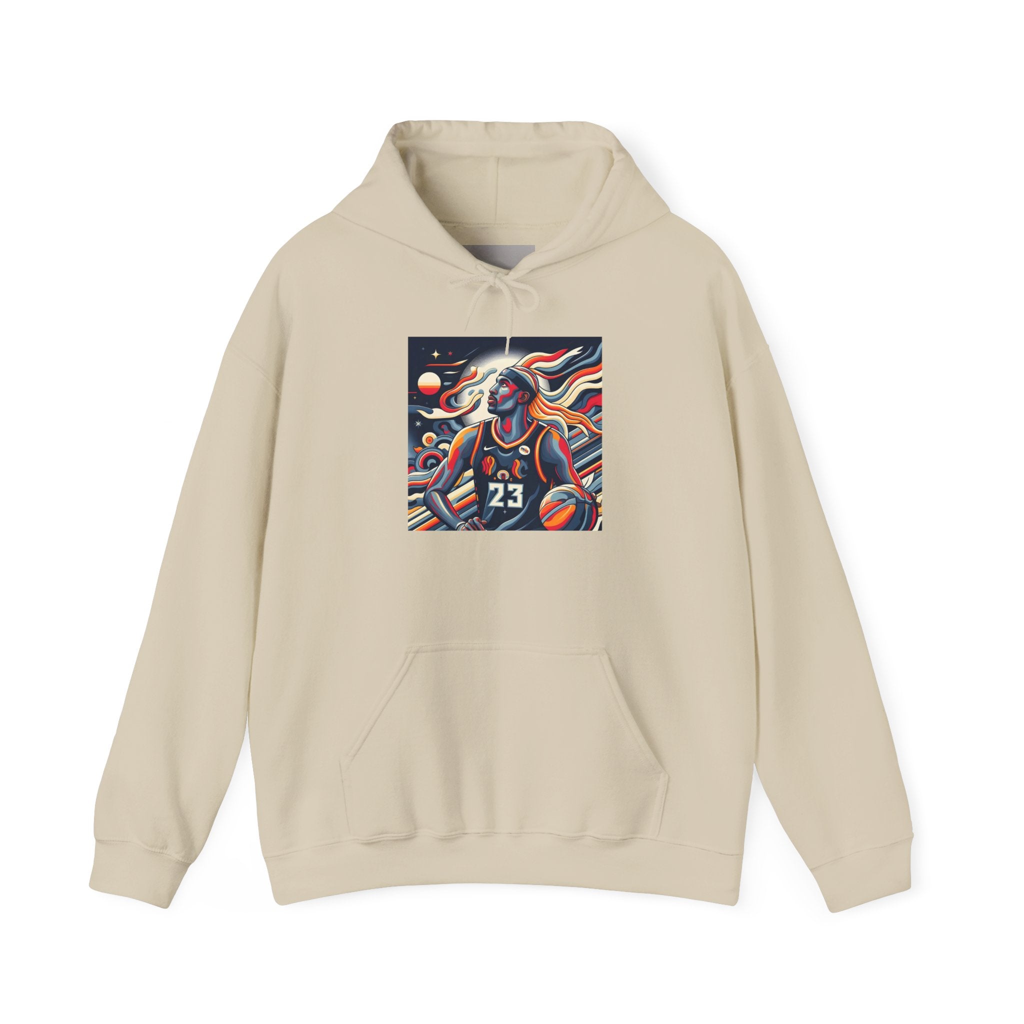 Basketball Player Art Hoodie - Retro 23 Cosmic Court Graphic Sweatshirt