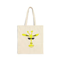 Giraffe Face Canvas Tote Bag — Cute Yellow Giraffe Eco Shopper
