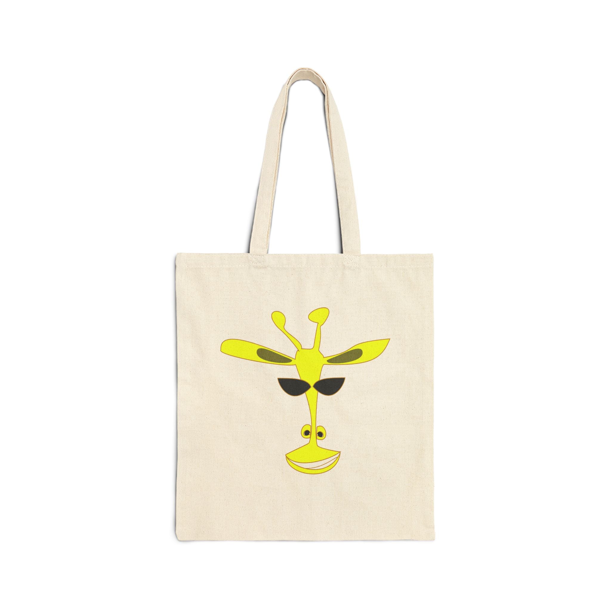 Giraffe Face Canvas Tote Bag — Cute Yellow Giraffe Eco Shopper