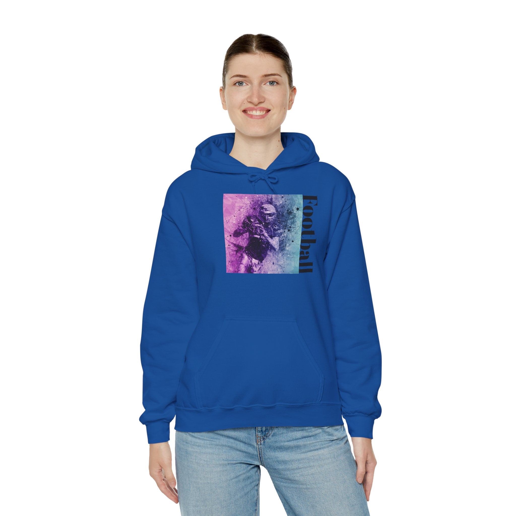 Football Player Vintage Art Hoodie – Grunge Athletic Pullover
