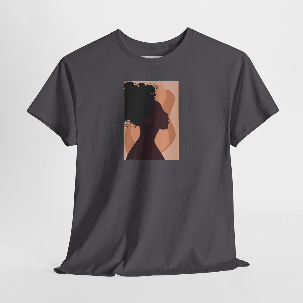 Women’s Silhouette Tee - Minimalist Afro Portrait Graphic Shirt