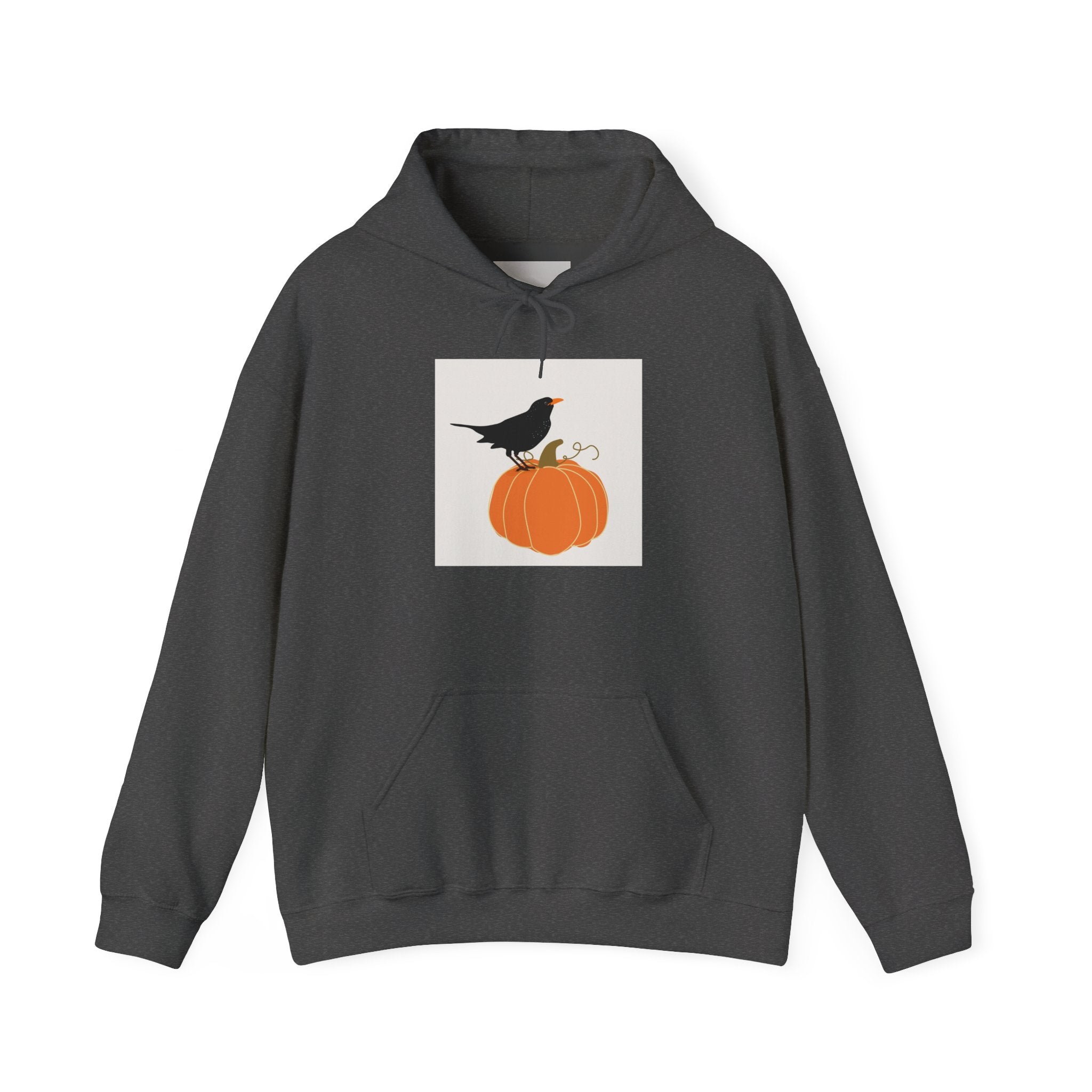 Halloween Crow on Pumpkin Hoodie