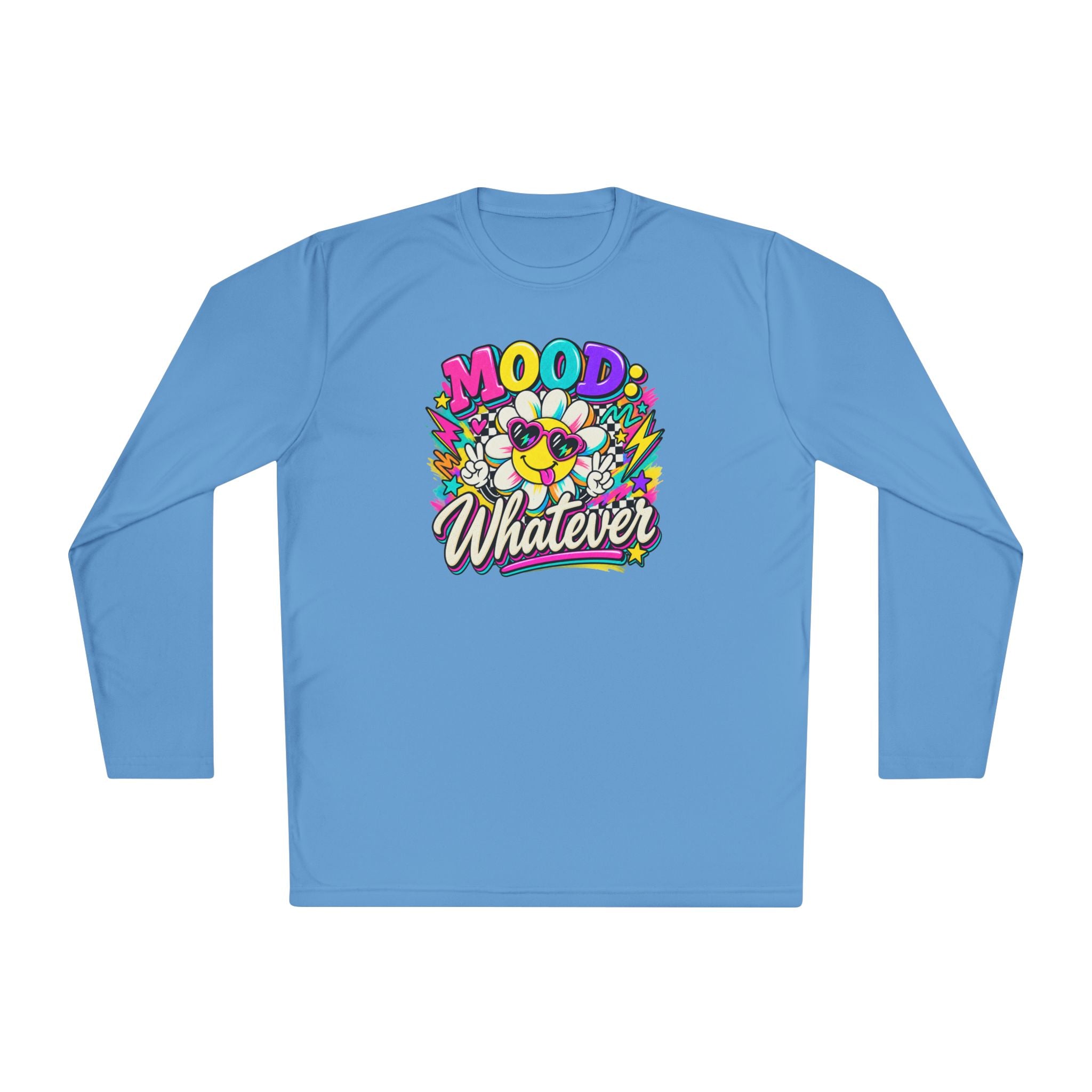 Mood Whatever Long Sleeve Tee — Colorful Retro 90's Graphic