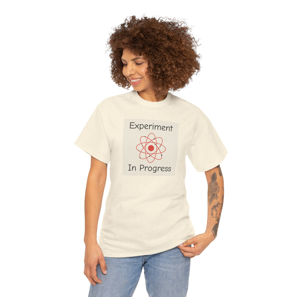 Science Graphic Tee - "Experiment In Progress" Retro Atom Design