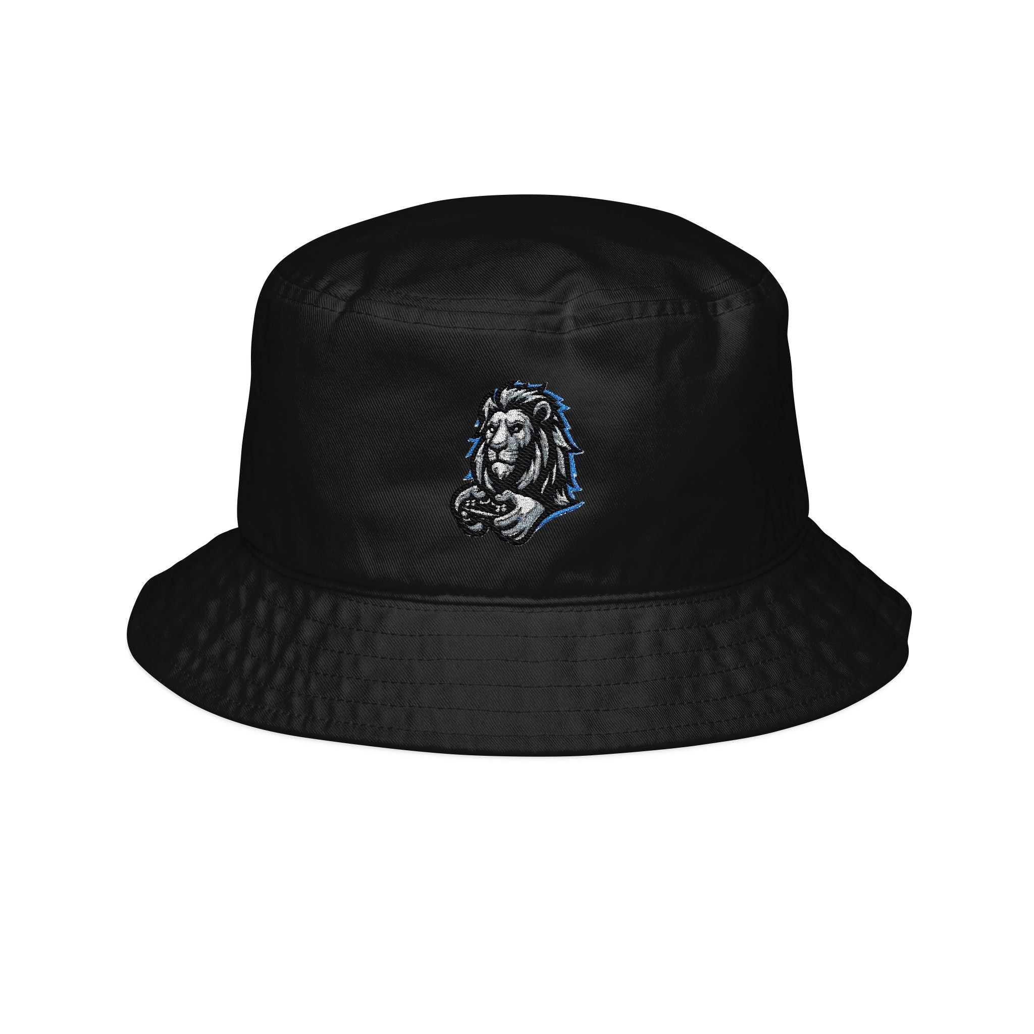 Lion Embroidered Bucket Hat — Classic Casual Sun Hat