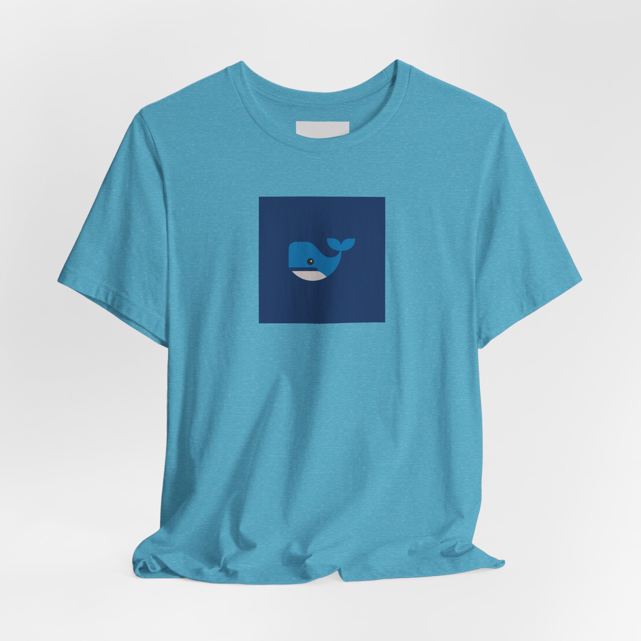 Whale Graphic Tee — Cute Blue Whale Square Design