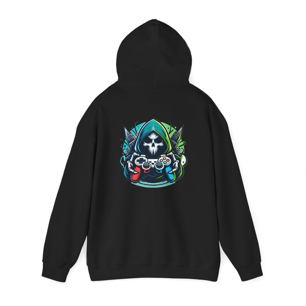 Gamer Grim Reaper Hoodie – Neon Controller Gaming Pullover
