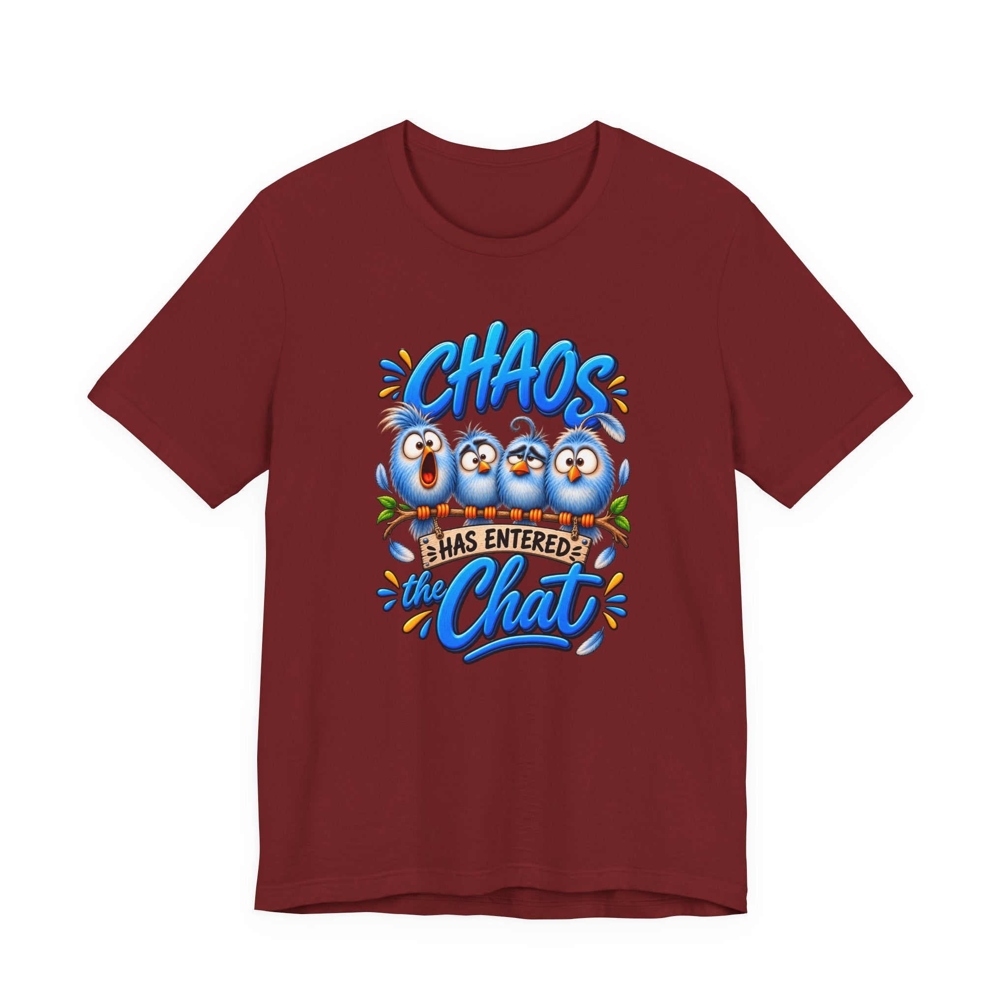 Chaos Has Entered the Chat T-Shirt — Cute Cartoon Penguins Graphic Tee