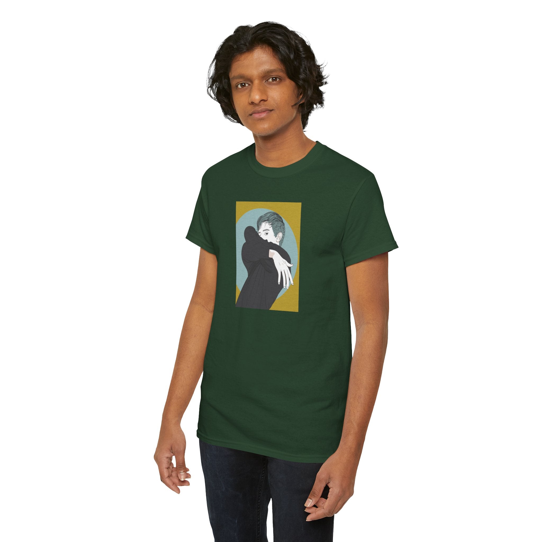 Graphic Tee — Embrace Illustration Shirt (Minimalist Hug Art)