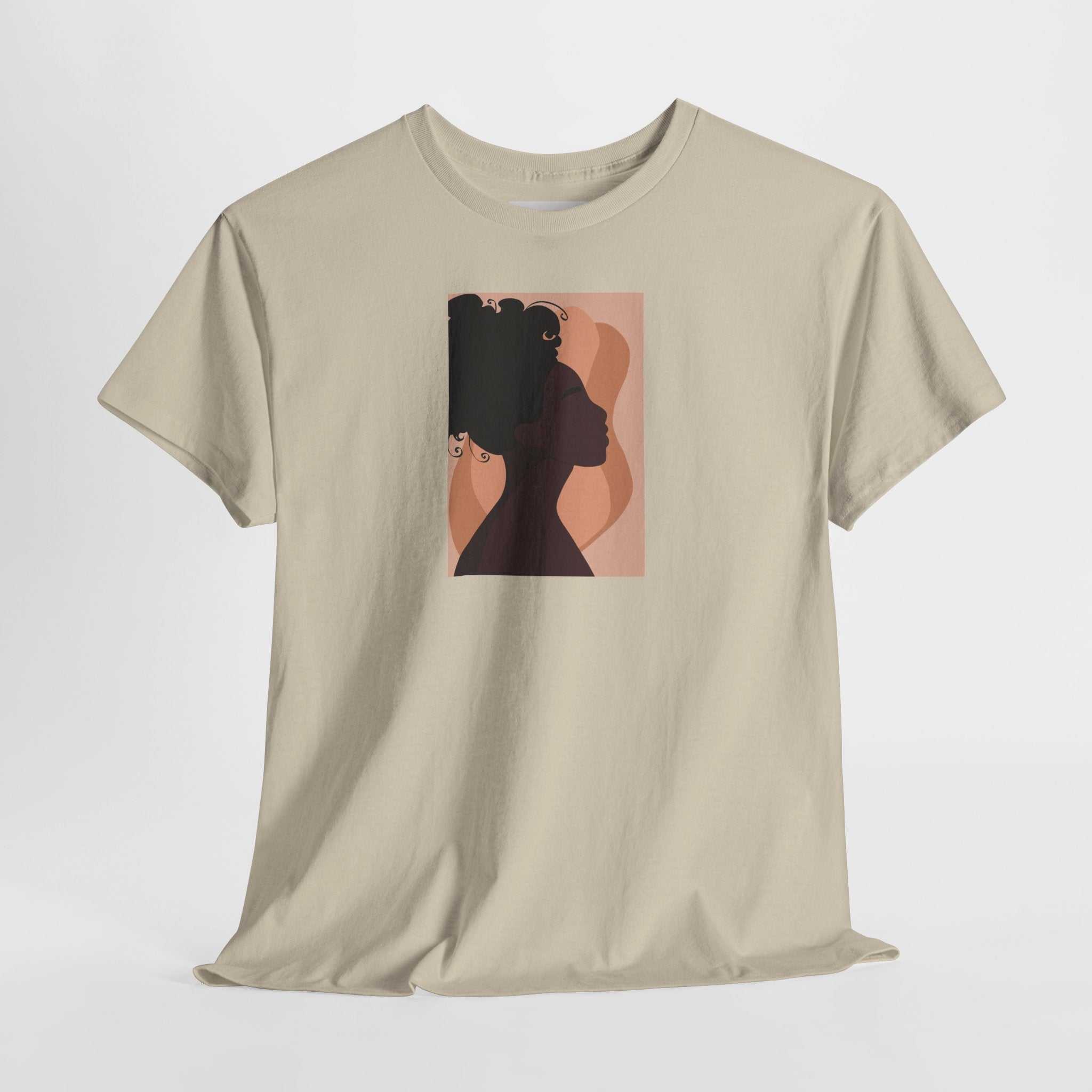 Women’s Silhouette Tee - Minimalist Afro Portrait Graphic Shirt