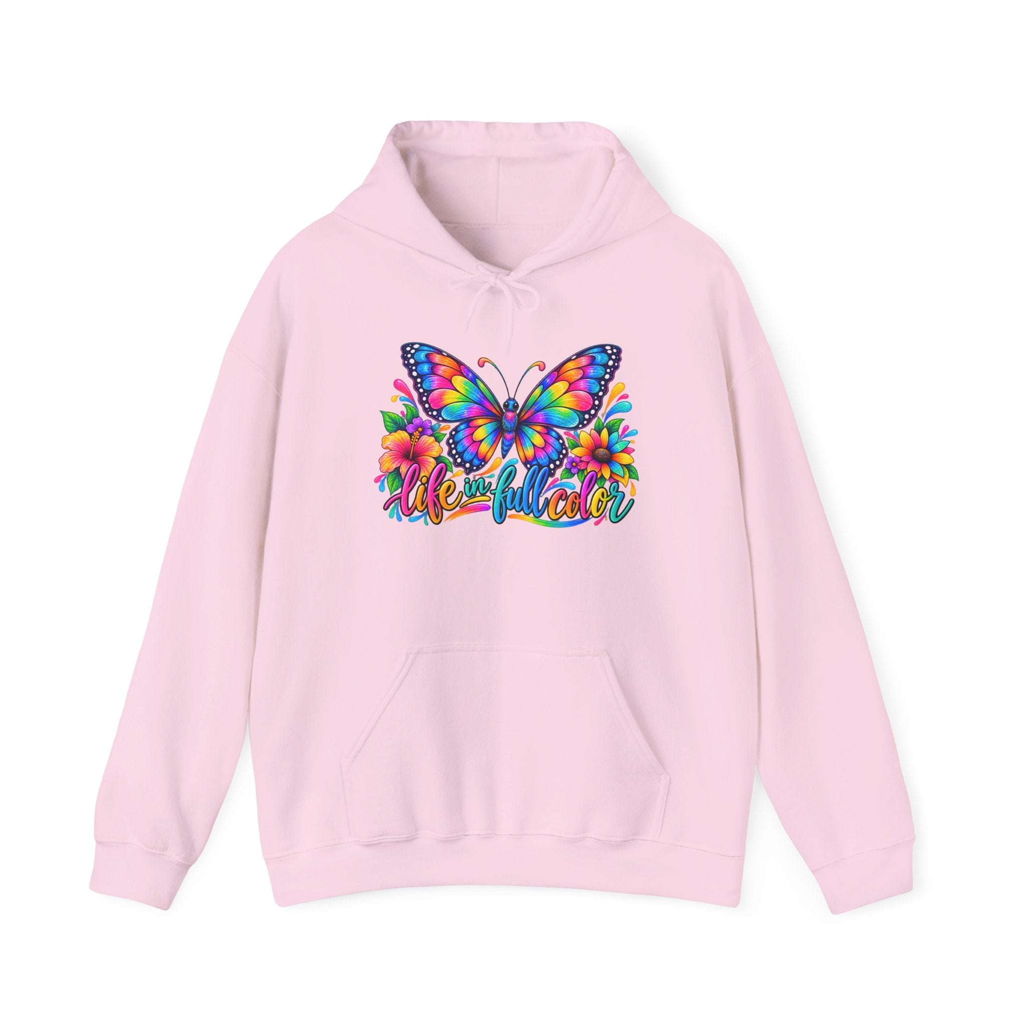 Butterfly Garden Hoodie - Colorful "Wonderful" Floral Graphic Sweatshirt