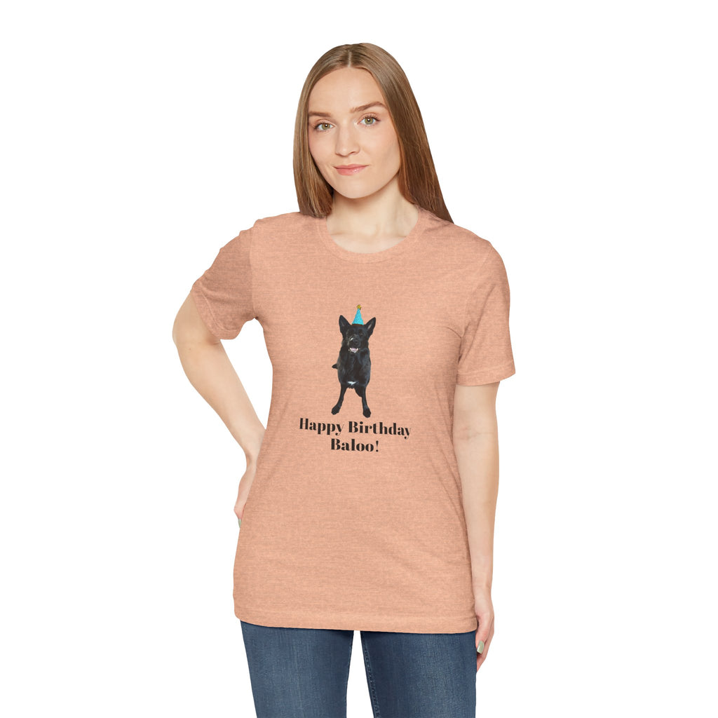 Birthday Dog Tee — "Happy Birthday Baloo!"