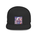 Snapback Hat — Retro Cosmic Basketball Graphic Flat Bill Cap