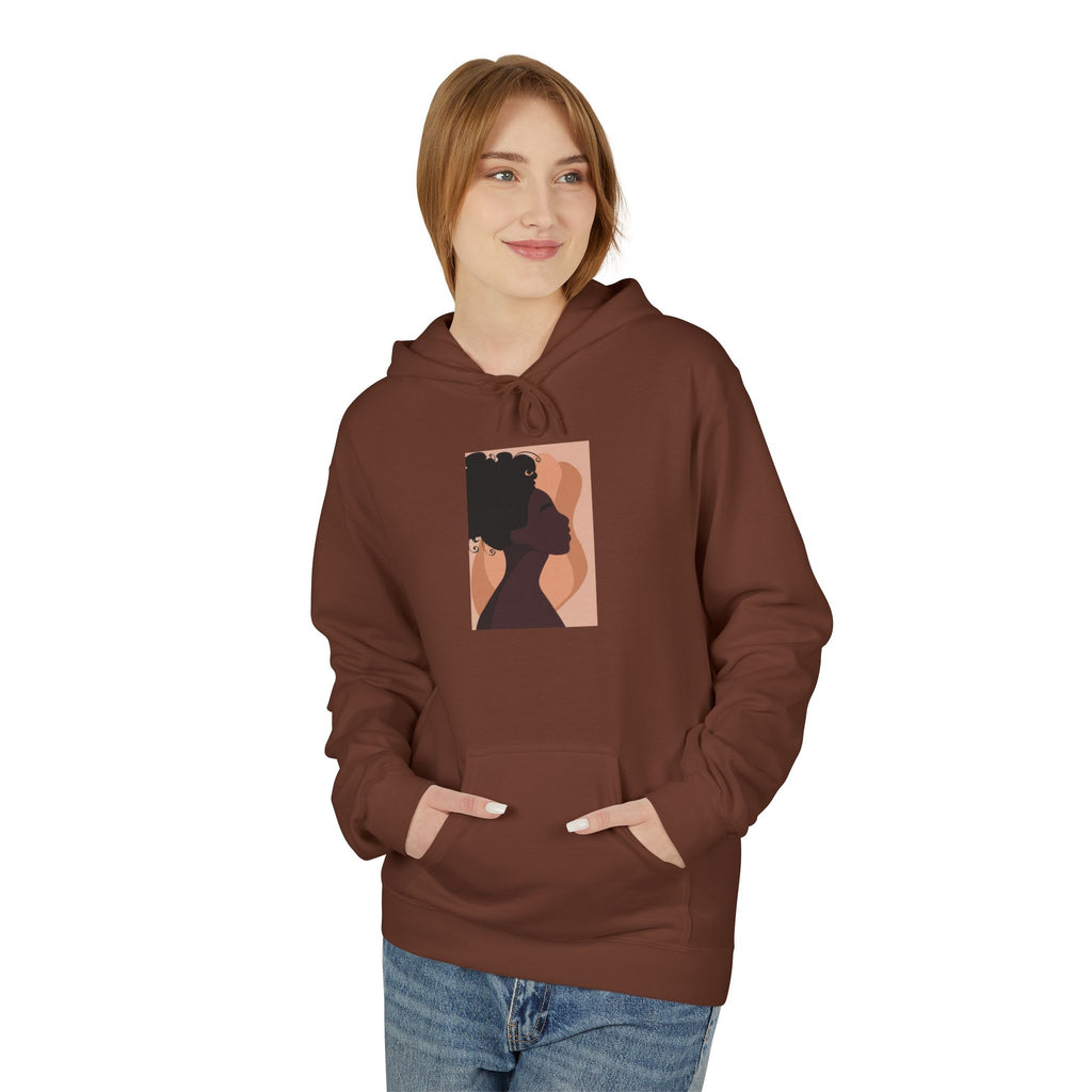 Minimalist Abstract Portrait Hoodie — Afrocentric Silhouette Graphic