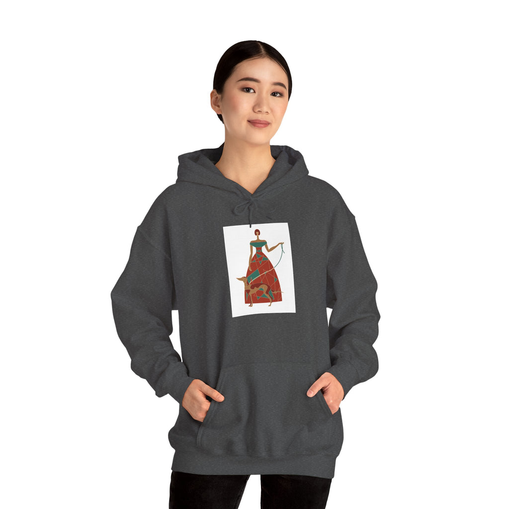 Folk Art Archer Hoodie — Vintage Red Archer Illustration Sweatshirt