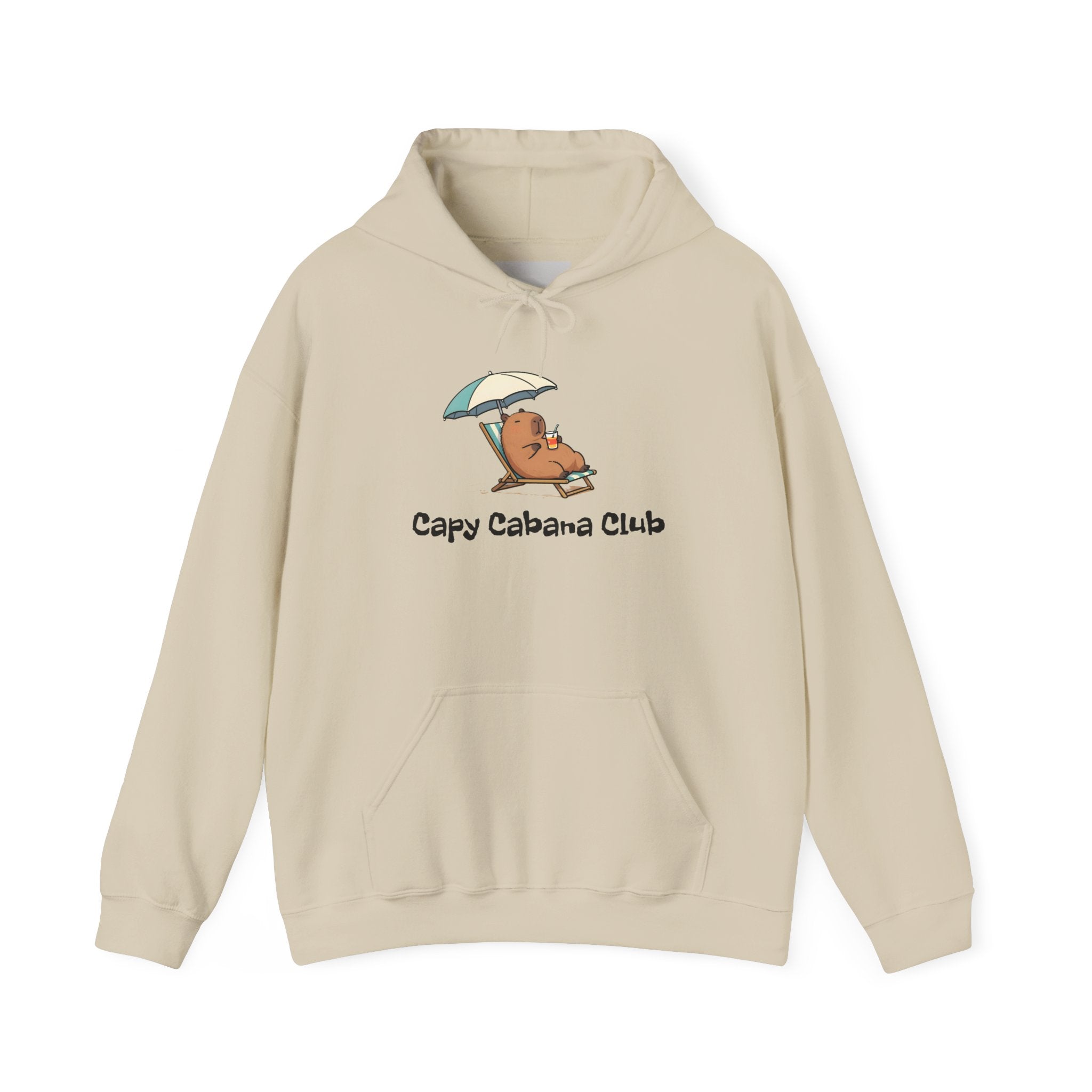 Capy Cabana Club Hoodie — Cute Capybara Beach Pullover