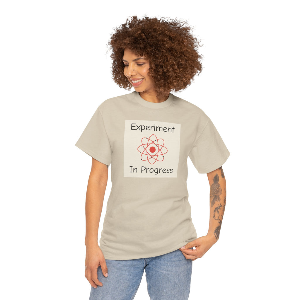 Science Graphic Tee - "Experiment In Progress" Retro Atom Design
