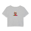 Colorful Retro Girl Crop Tee — Women's Baby Tee