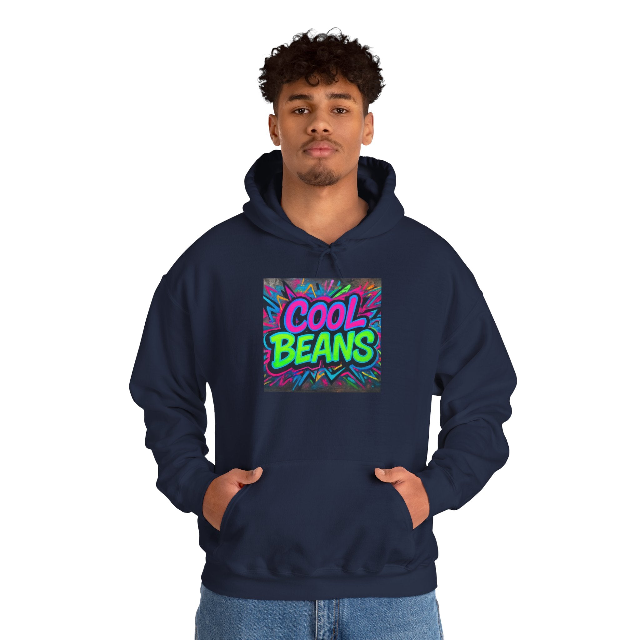 Cool Beans Hoodie — Retro Neon Graffiti Streetwear Pullover